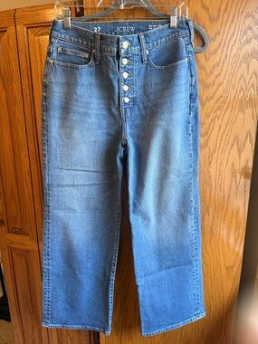 J. Crew Medium Blue High-Wide Leg Jeans with Button Fly